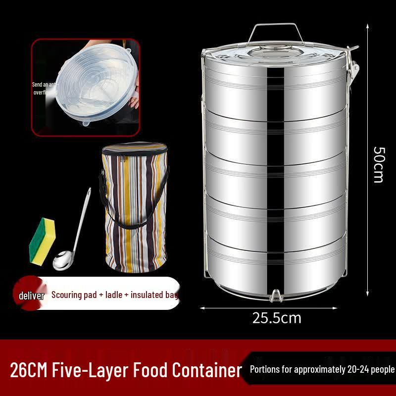 

Extra Large Insulated Stainless Steel Multi-Layer Lunch Box