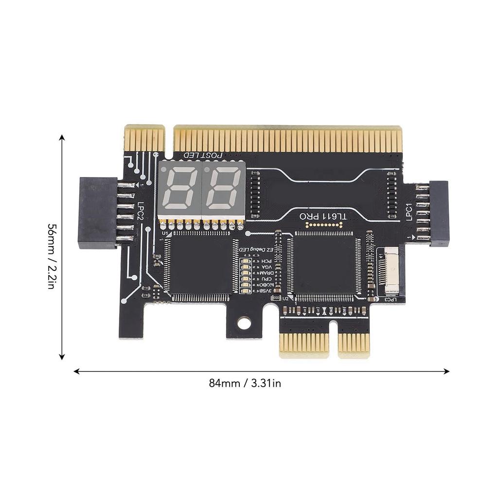 PCI-E Card PC Detector for Laptops and Desktops with Post LED Indicators, Motherboard Debug Analyzer for IT Engineers and DIY Computer Users