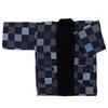 KYOETSU Men's Winter Fleece Hanten (1. Navy Checkered Pattern, Size M)