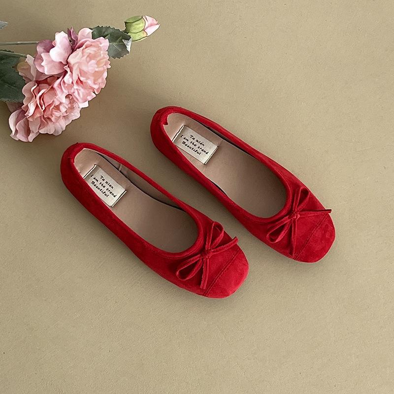 French retro ballet style shallow mouth flat-soled single shoes women's 2025 new summer versatile square head soft-soled Mary Jane shoes