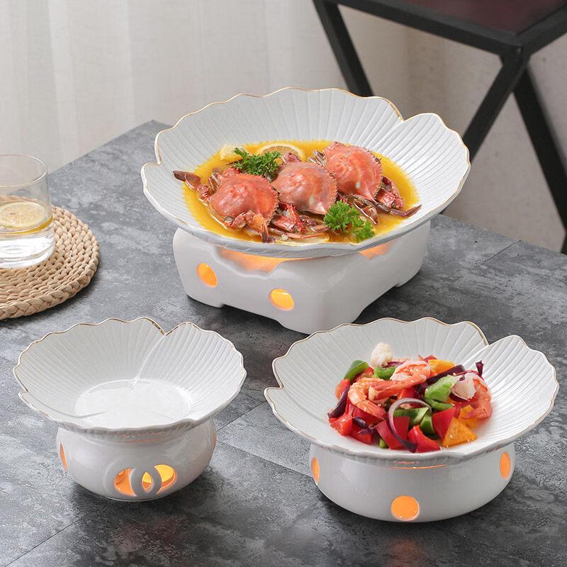 Ceramic Candle Heated Serving Dish Set 8 inch