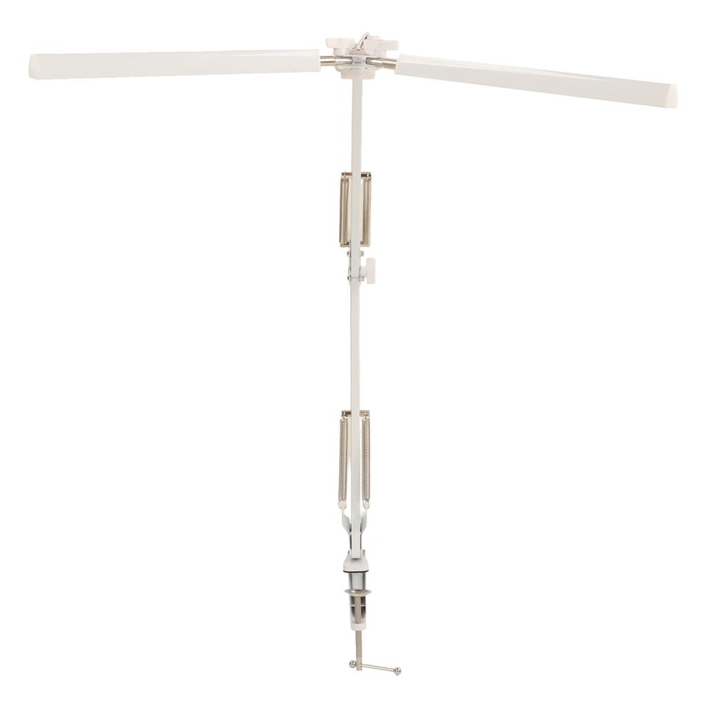 Double Headed Clip Table Lamp Folding Long Swing Arm Eye Care Brightness Adjustable Study Reading