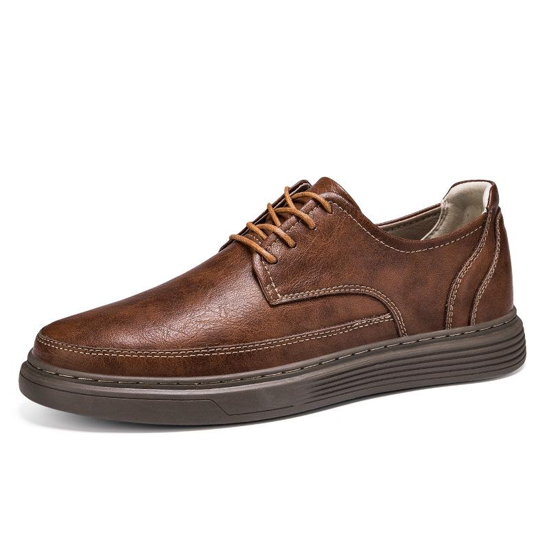 Men s Handmade Canvas Low-Top Casual Leather Shoes with Breathable Holes 46
