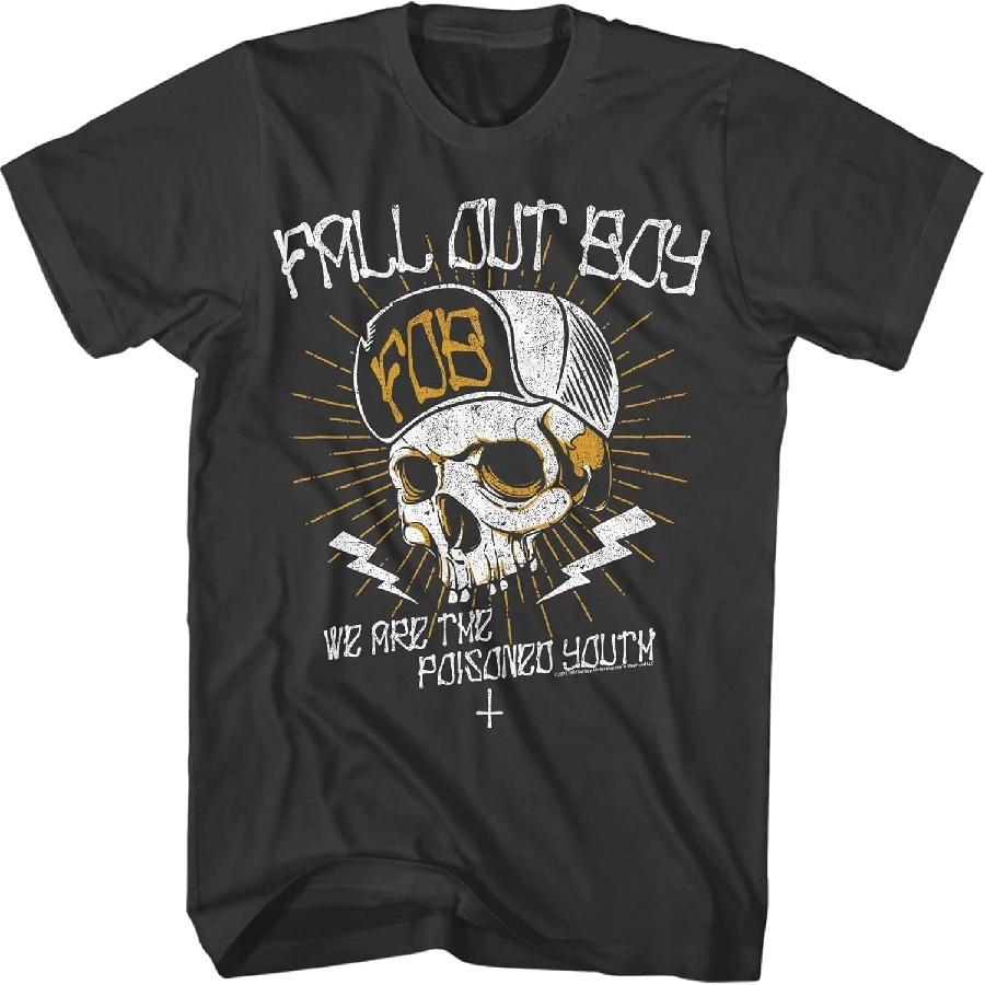 

Fall Out Boy We are Poisoned Youth Skull Hat Adult Smoke Tee Shirt XXXXXL чорний