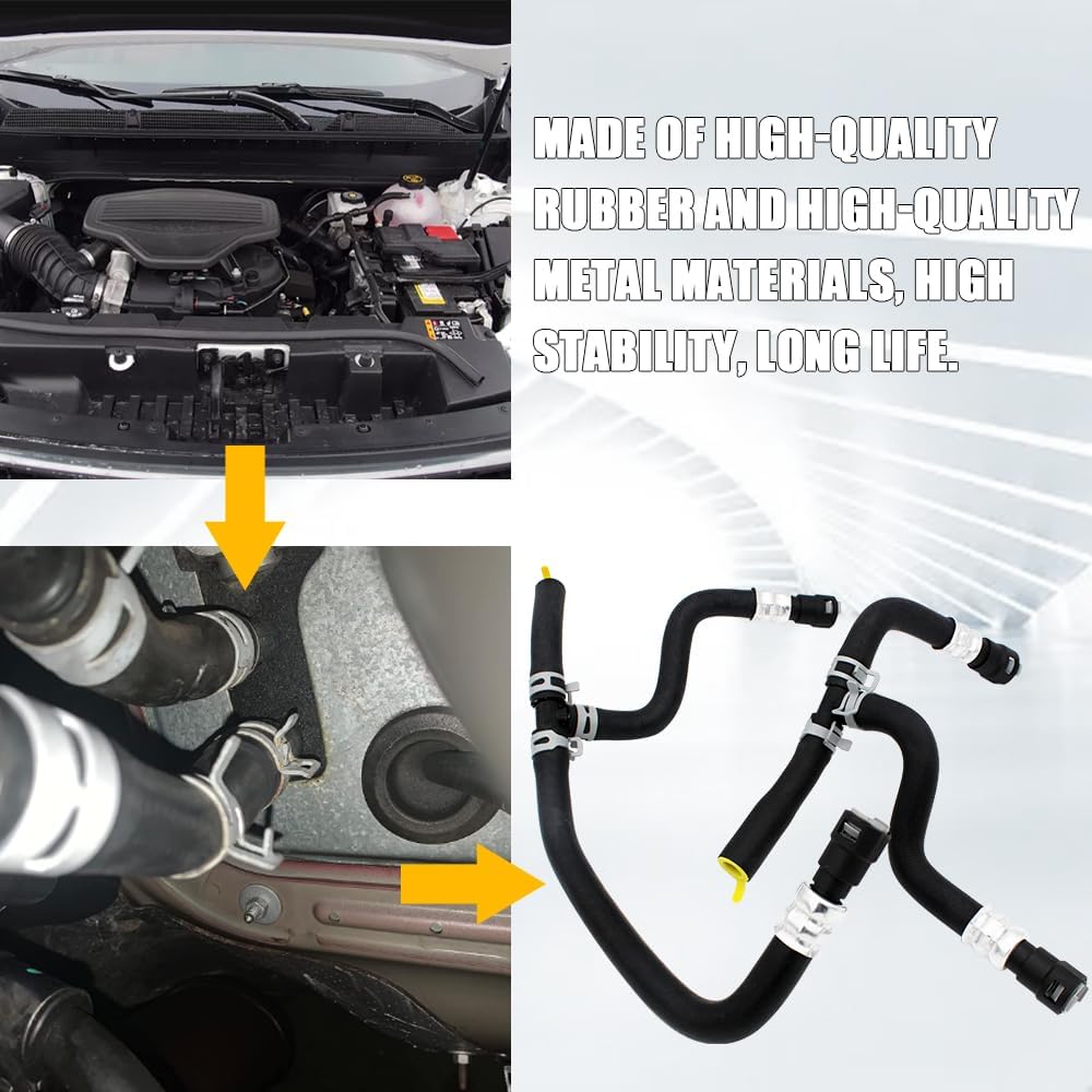 Engine Heater Hose Assembly Compatible With Chevrolet Traverse Saturn Vision Buick Enclave GMC Acadia 2007-2017 Supply And Return Hose 20765678