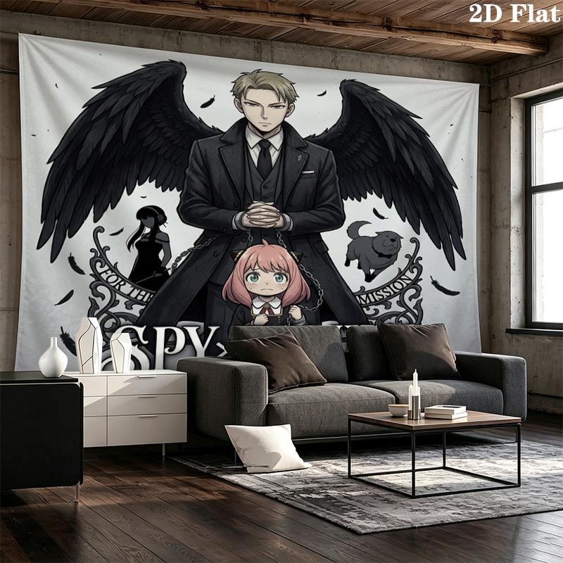 Spyxfamily Wall Tapestry Aesthetic Wall Hanging Printed Fabric Blanket Decorative Tapestries For Bedroom Living Room Home Decor