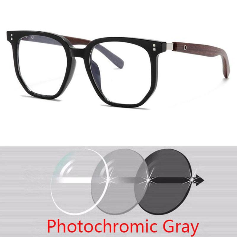 Wood Grain Myopia Glasses For Men and Women Spectacles Anti Blue Light Near Sight Eyewear Diopter -0.5 -0.75 To -6.0