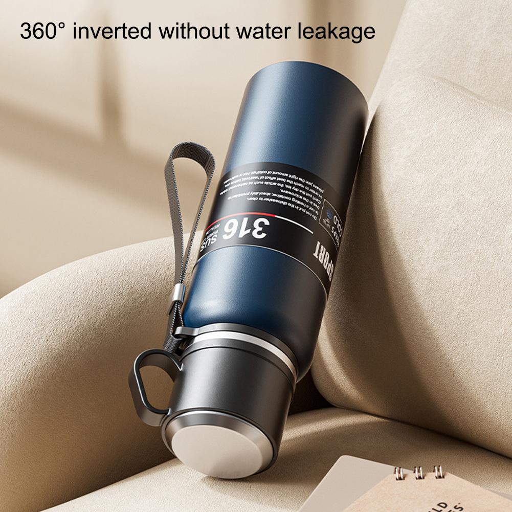 316 Stainless Steel Insulated Cup With Handle LED Temperature Display Portable Large Capacity Leak-Proof Outdoor Water Bottles