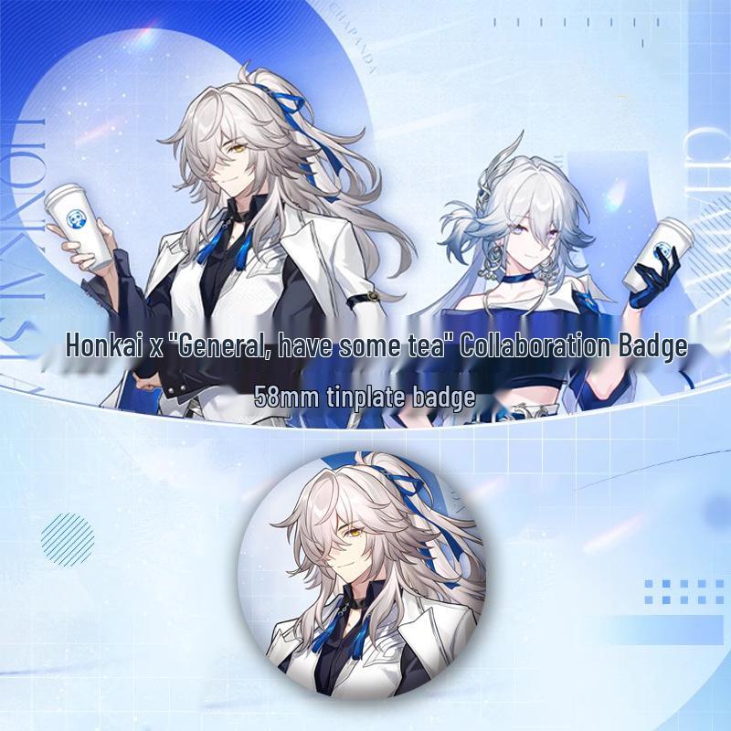 Honkai: Star Rail × Cha Bai Dao Collab Badge, Pin, Jing Yuan, Yao Guang Standee, Laser Ticket Collection.
