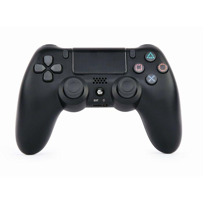 EnerGenie Manette De Jeu Sans Fil Pour PS4 Et PC - Double Vibration, Barre Lumineuse LED, Conception Ergonomique Pour Un Confort