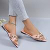 New Summer Fashion Versatile Rivet Inlaid Cool Slippers Women's Pointed High Heels Cool Slippers