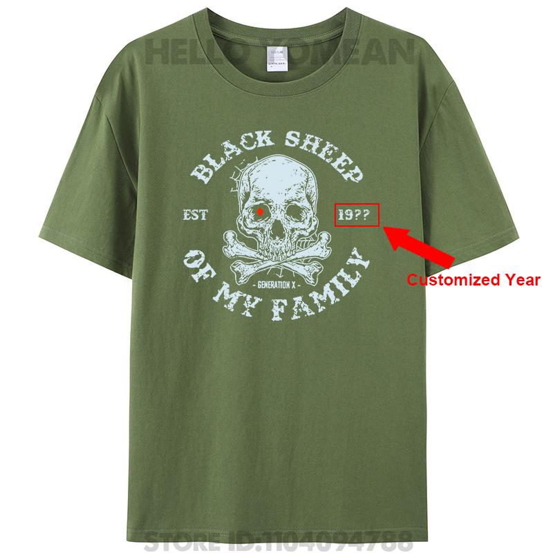 Gen X Est 19?? Customized Birth Year Black Sheep Of My Family Personalized Women Men's Cotton T-Shirt Generation X Tee Tops Gift