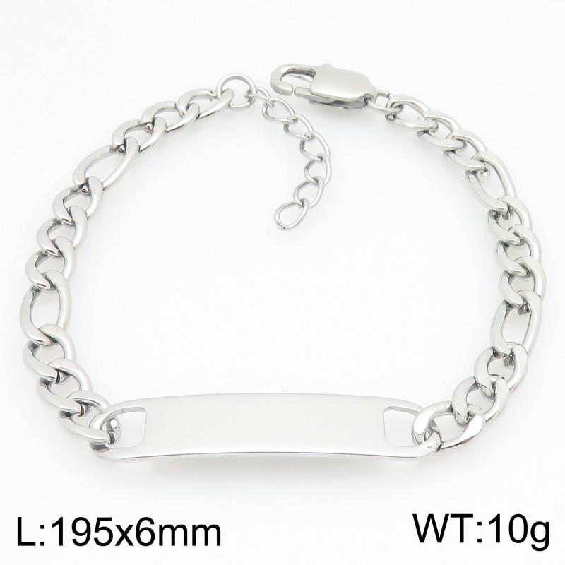 Trendy Engravable ID Curb Chain Bracelet for Men Women Stainless Steel Adjustable Wristband Jewelry Ideal for Personalized Gifts