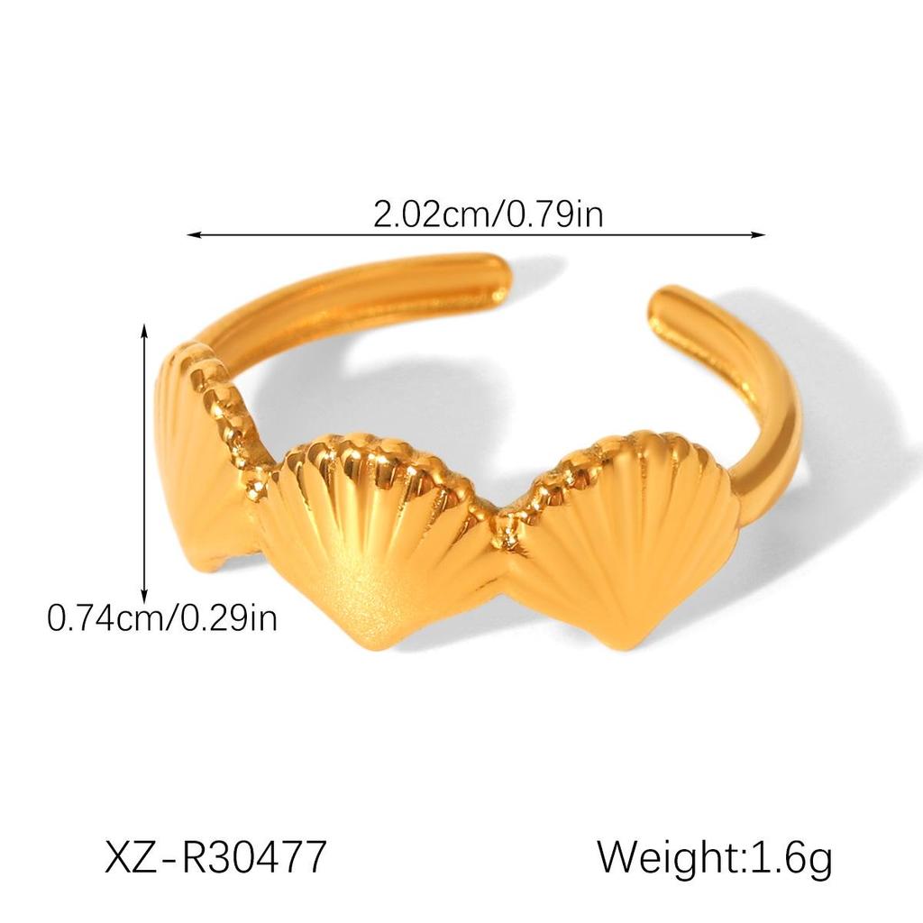 18K Gold Plated Ocean Style Shell & Titanium Steel Women's Bracelet - Non-Fading