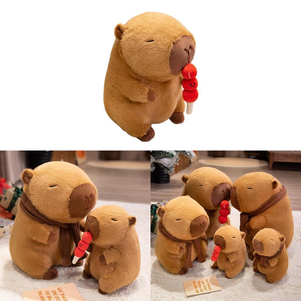 Scarf Wear Capybara Cartoon Plush Dolls Childrens Gifts Toys Home Decoration