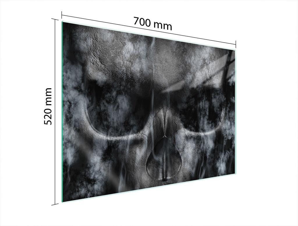 GLAS-KOCHFELDSCHUTZPLATTE 70x52 SCHÄDEL