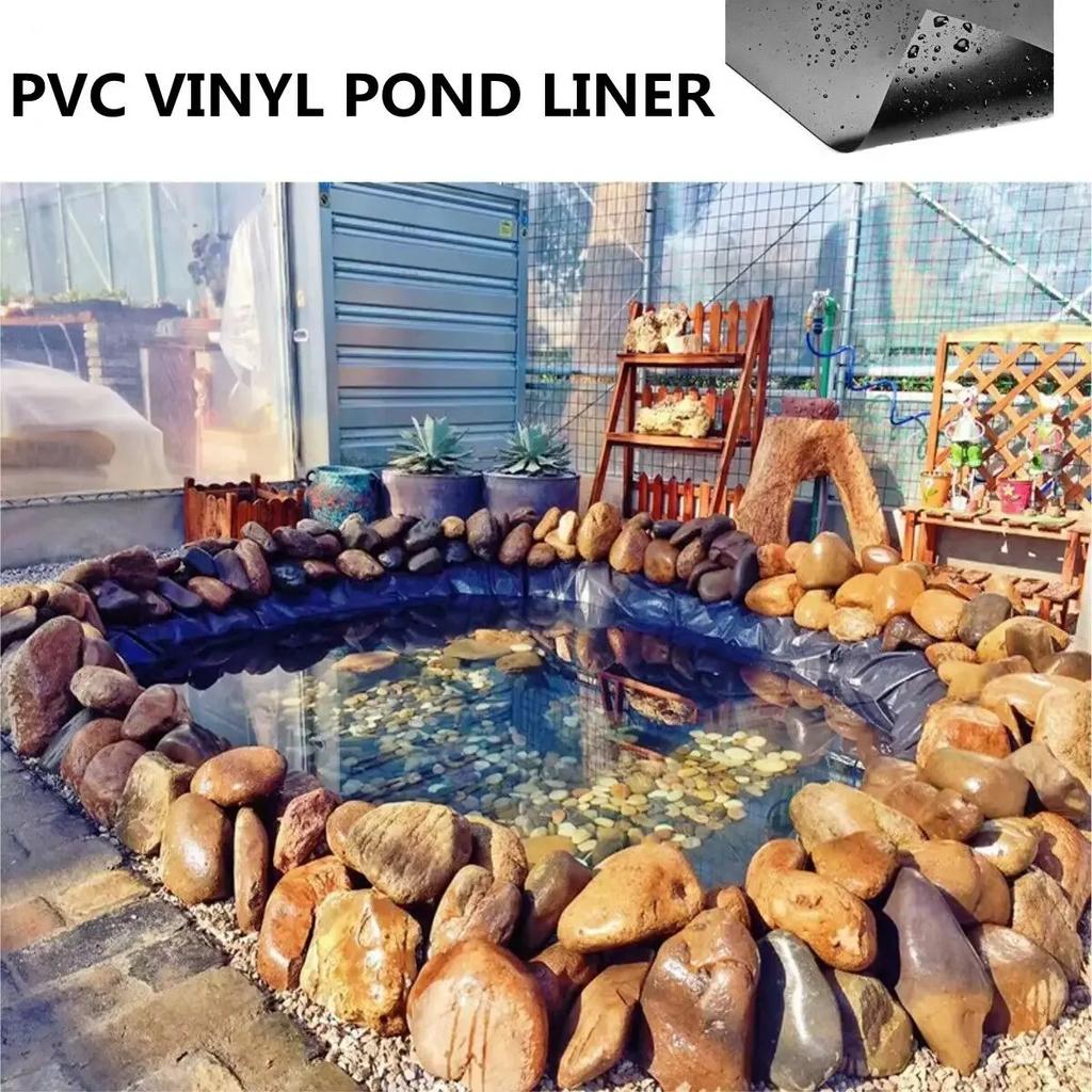5x10ft PVC Membrane Reinforced Landscaping HDPE Pool Fish Pond Liners Outdoor Fish Pond Liner Waterproof Cloth Gardens Pools