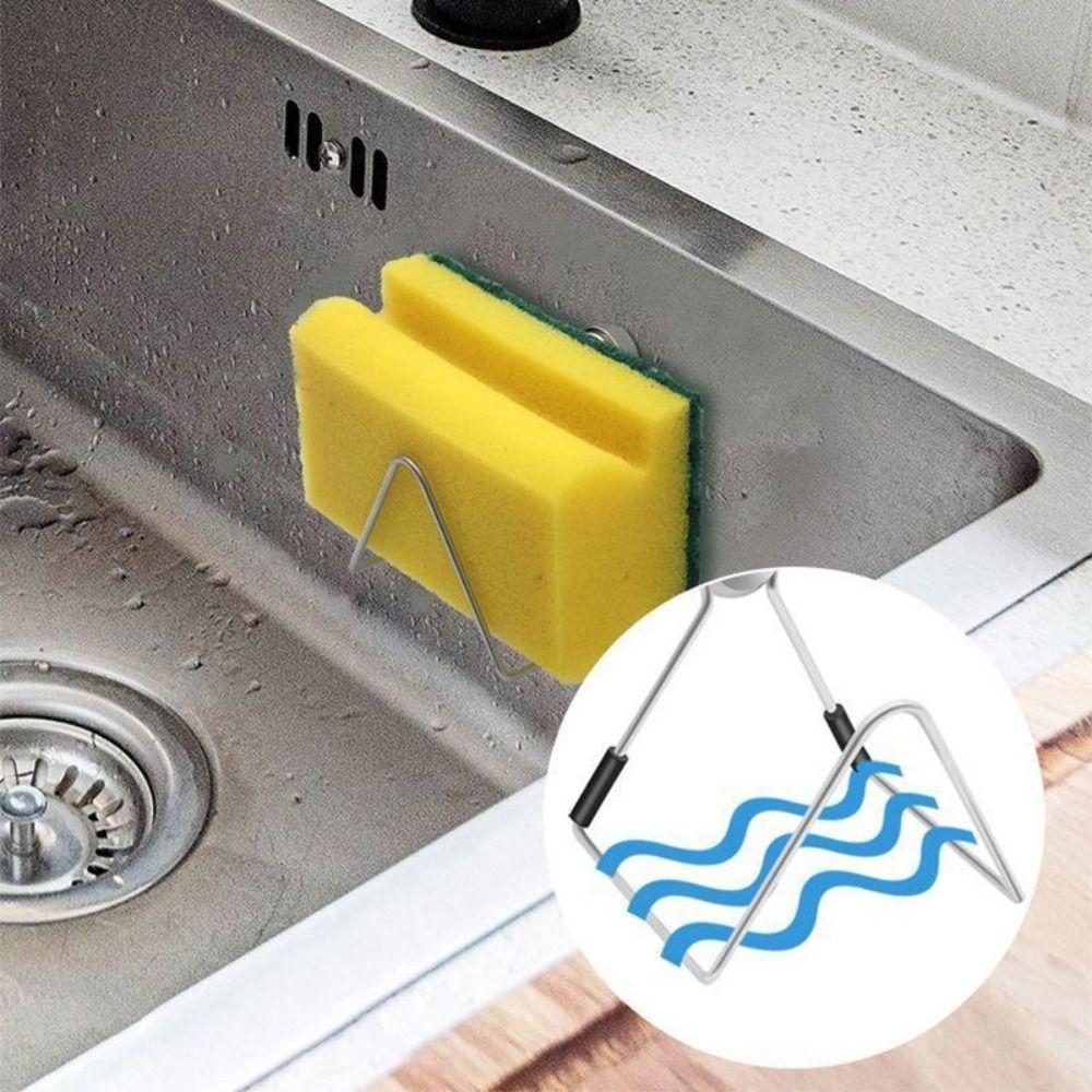 Stainless Steel Magnetic Sponge Holder Waterproof Sponge Hanging Bracket Dish Drainer  Kitchen Sink