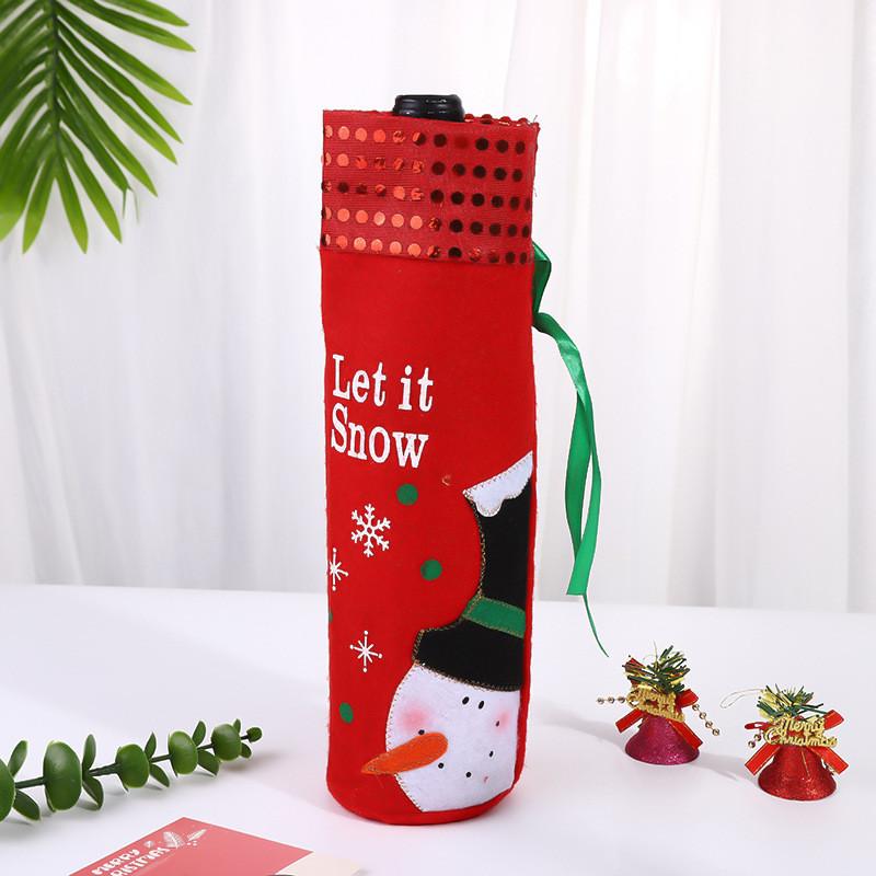 

Блестящий Рождественский Чехол для Винной Бутылки Дед Мороз Снеговик Платье для Бутылки Сумки Реквизит