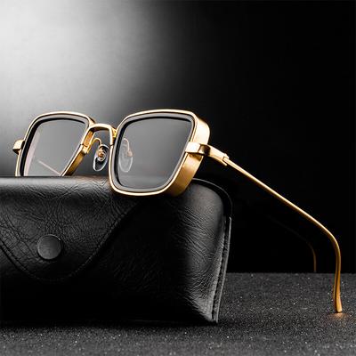 Lunettes de soleil Steampunk Vintage pour hommes et femmes, carrées en métal, élégantes, rétro, pour la pêche en plein air, l'équitation, la conduite