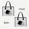 Creative Crack Hole Printed Tote Bag Fashion Large Capacity Daily Commute Handbag for Women Casual Shoulder Shopping Bag