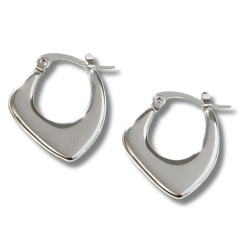 

[mico.lor] stainless earrings (244) hoop set of 2 ladies woman surgical stainless steel 316L Compatible with metal allergies silver silver color