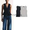 Autumn New Women's Clothing Pleated Decoration V-neck Sleeveless Vest Cropped Short Skirt Hem Tops 2180131