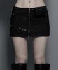 ETRE AU SOMMET Front Zip Belt Detail Mini Skirt (Black)