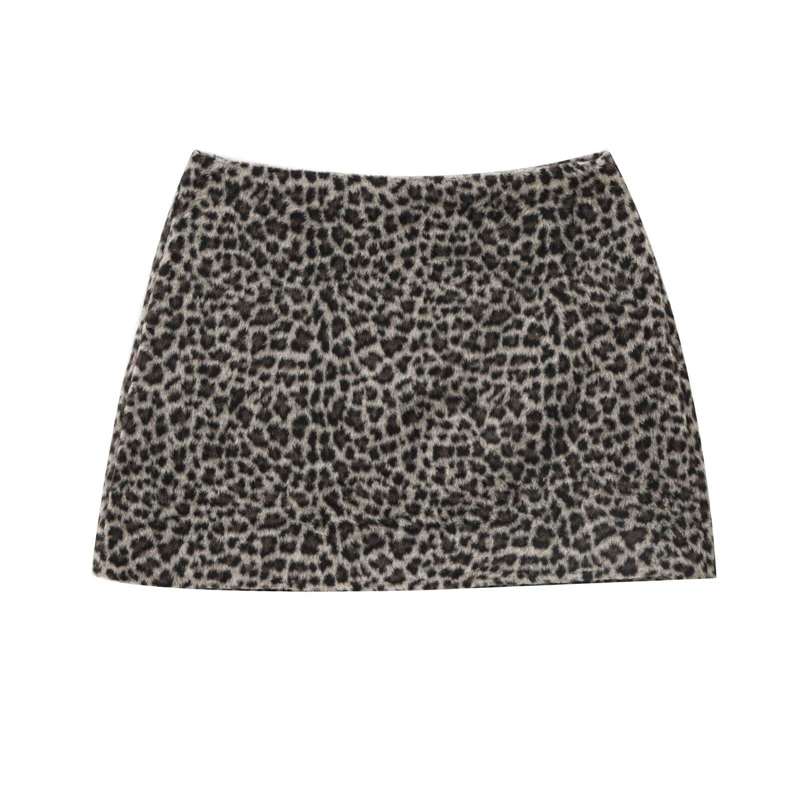 

Женский шикарный комплект: топ с длинным рукавом и мини-юбка с леопардовым принтом Large