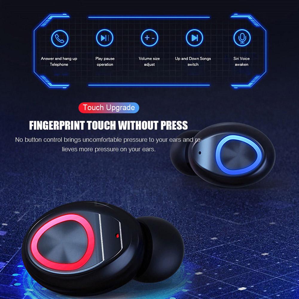 V10 BT 5.0 Wireless Earphones Stereo Wireless Mini Earbuds HiFi Sound Headphones 2400mAh Powerbank
