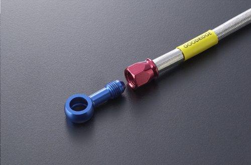 Build A Line Front Brake Hose Aluminum (Blue/Red) Fitting Clear