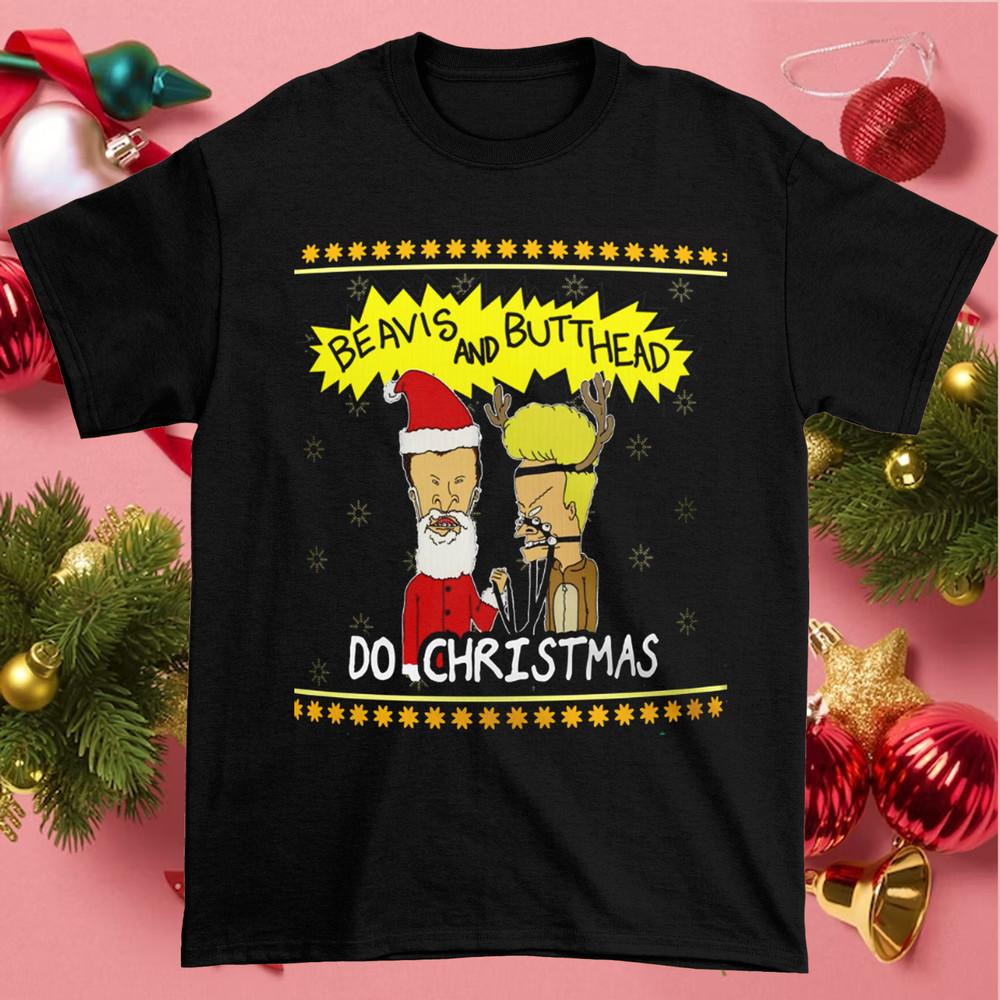 Beavis and Butthead Do Christmas Ugly ChristmasTree Black Unisex S-4XL Shirt D61 Unisex T-Shirt XXL