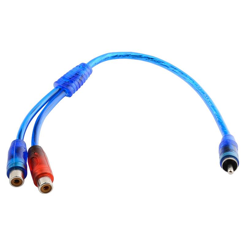 Hochwertiges Auto MP3 Audio Cinch 1 Stecker auf 2 Buchsen Y Splitter Kabel Adapterkabel Konverter Auto Aux Verstärker Auto Lautsprecher Adapter