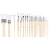 Amazon Basics Watercolor and Oil Painting Art Paint Brush Set for Adults 24 Wood Tone Artists, & Kids, Sizes,