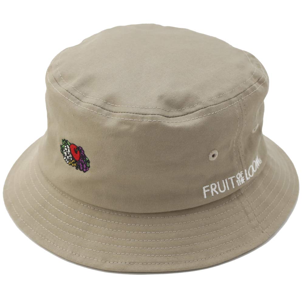 

FRUIT OF THE LOOM Logo Embroidery Bucket Hat Unisex Hat Cap Bucket Casual Hat Logo Men s Women s FTL Beige