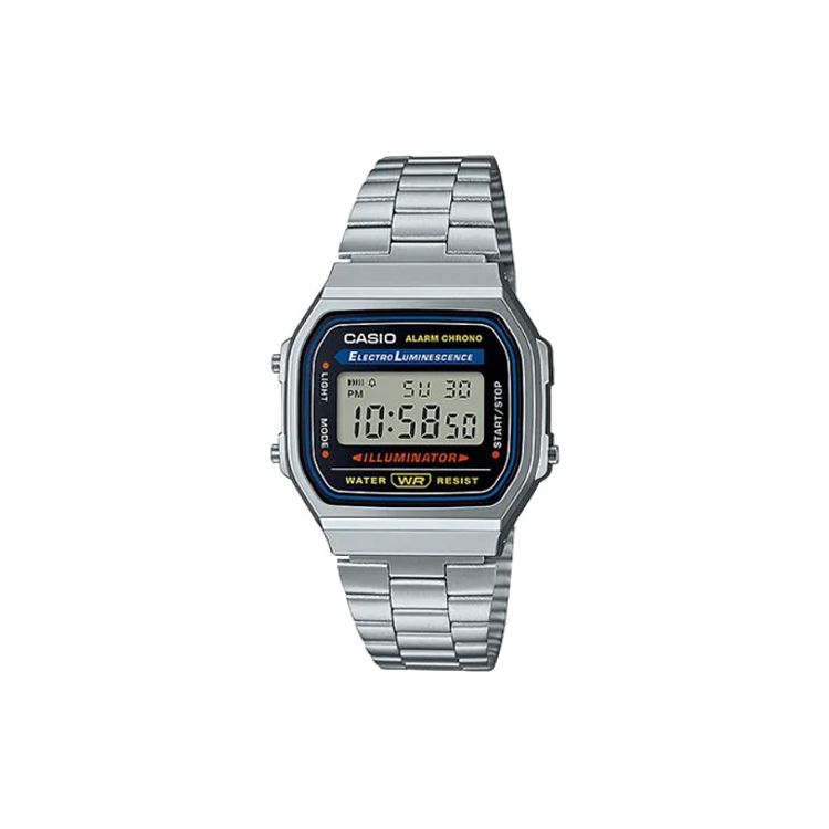 

Casio Retro Fashion Casual Minimalist Lightweight Metal Classic Square Waterproof Sports Quartz Movement Stainless Steel Strap A168WA-1A2WJR Regular Watch Box,Silver Watch Case