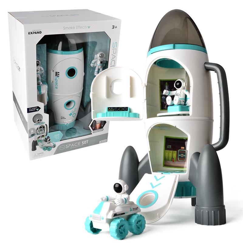 Children's Educational Space Toy Set: Rocket, Space Station & Astronaut