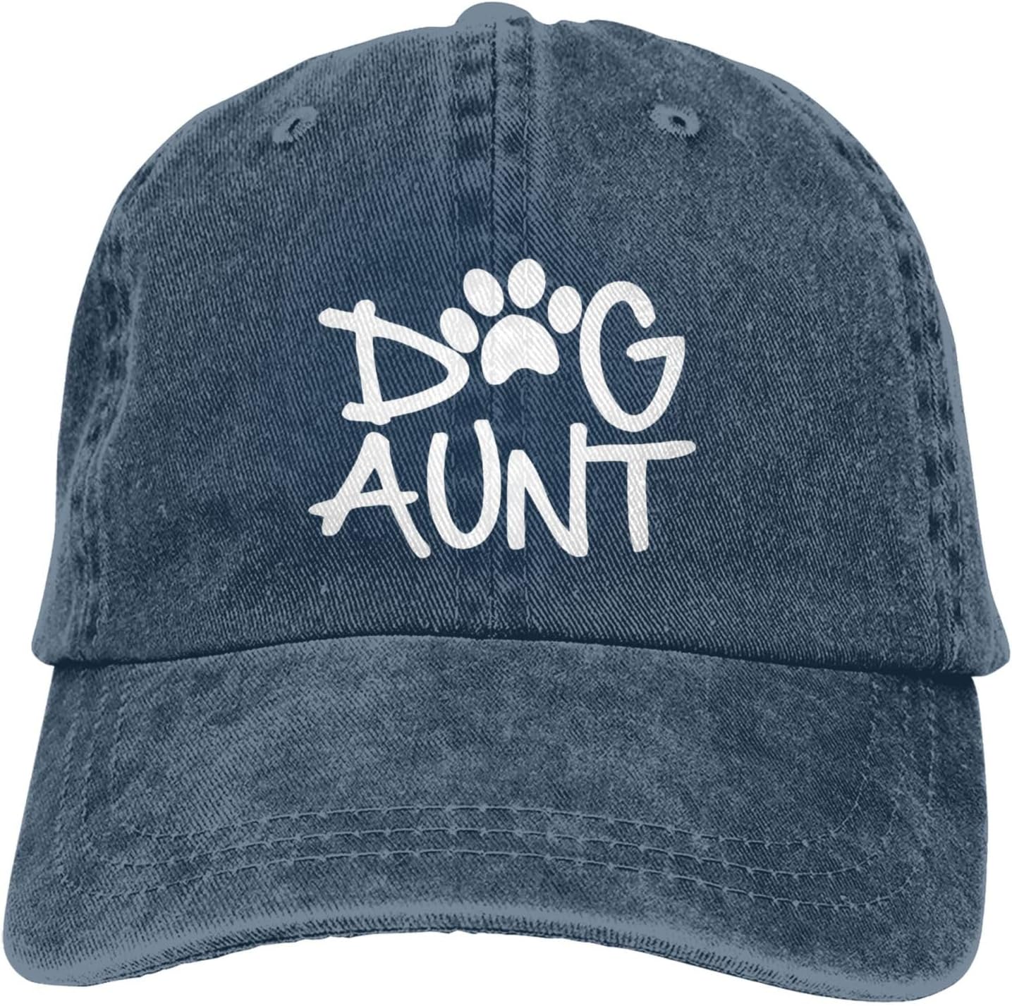 Dog Aunt Paw Print Washed Baseball Cap Funny Dog Lover Distressed Cotton Cap Adult One Size