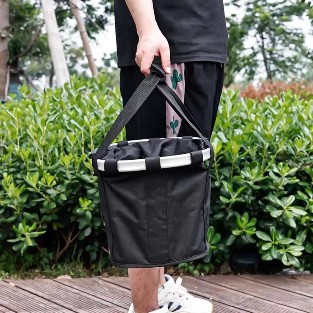 Aluminum Zinc Zinc Alloy Frame Bicycle Front Basket Foldable Mountain Bike Bags  Grocery Shopping