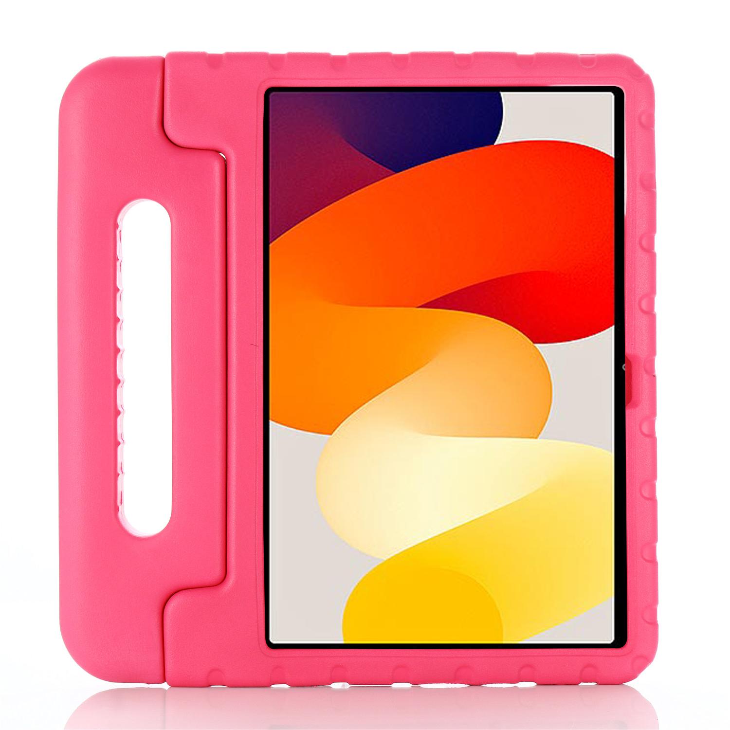 

For Xiaomi Redmi Pad SE Case Handle Kickstand Child-Proof EVA Tablet Cover Rose