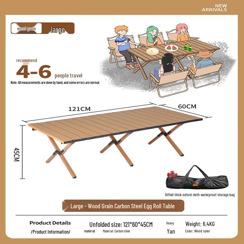 Glacier Age Carbon Steel Roll-up Camping Table & Kermit Chair Set