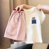 Girls' Stylish Cotton Short-Sleeve T-Shirt Set - Summer Korean Style for Middle & Big Kids
