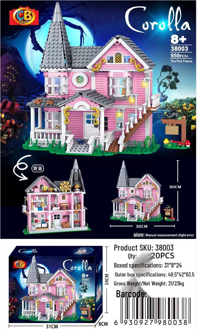 New Pink Palace Building Blocks: Castle Apartment Villa Toy for Girls