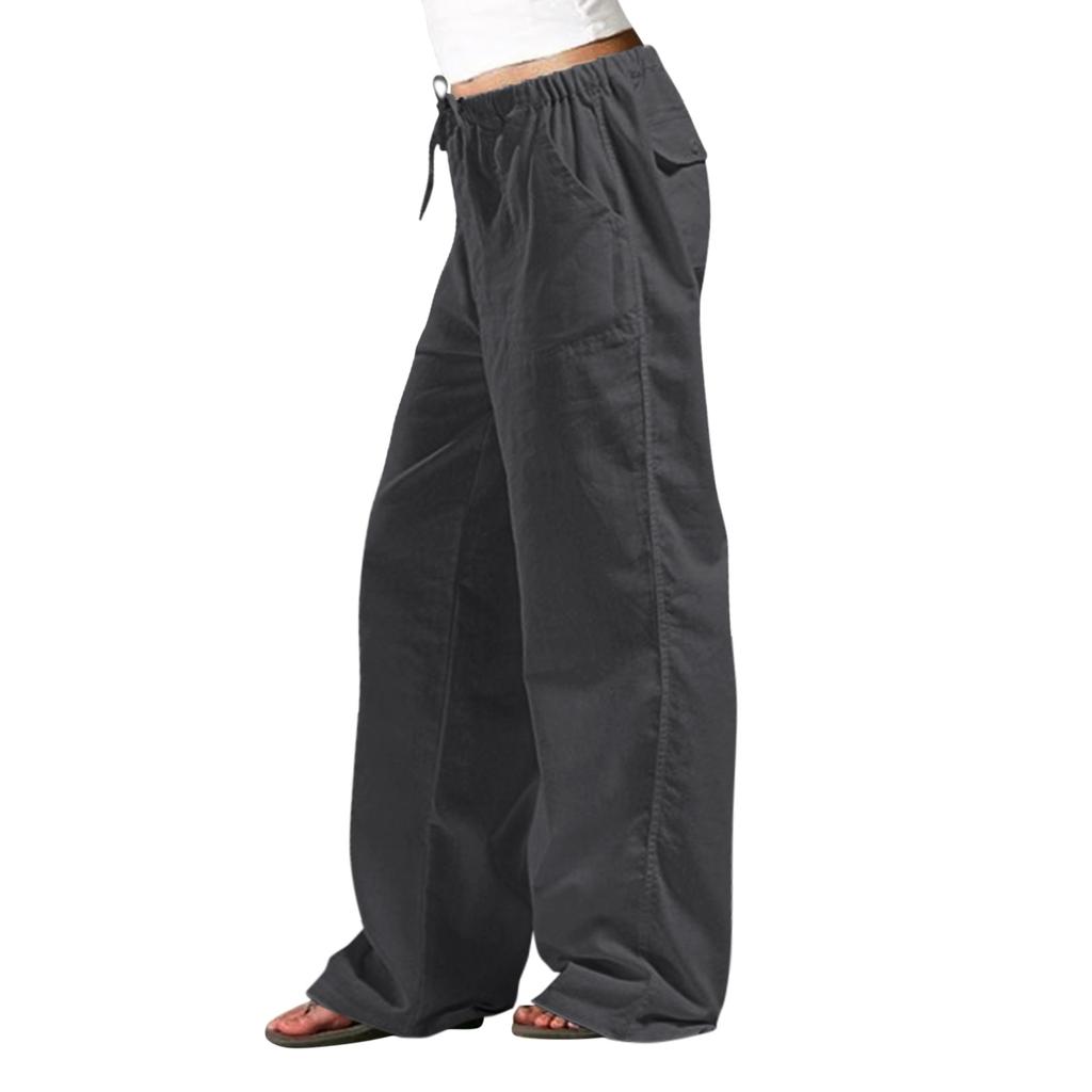 Women's High Waist Loose Cotton Linen Streetwear Pants