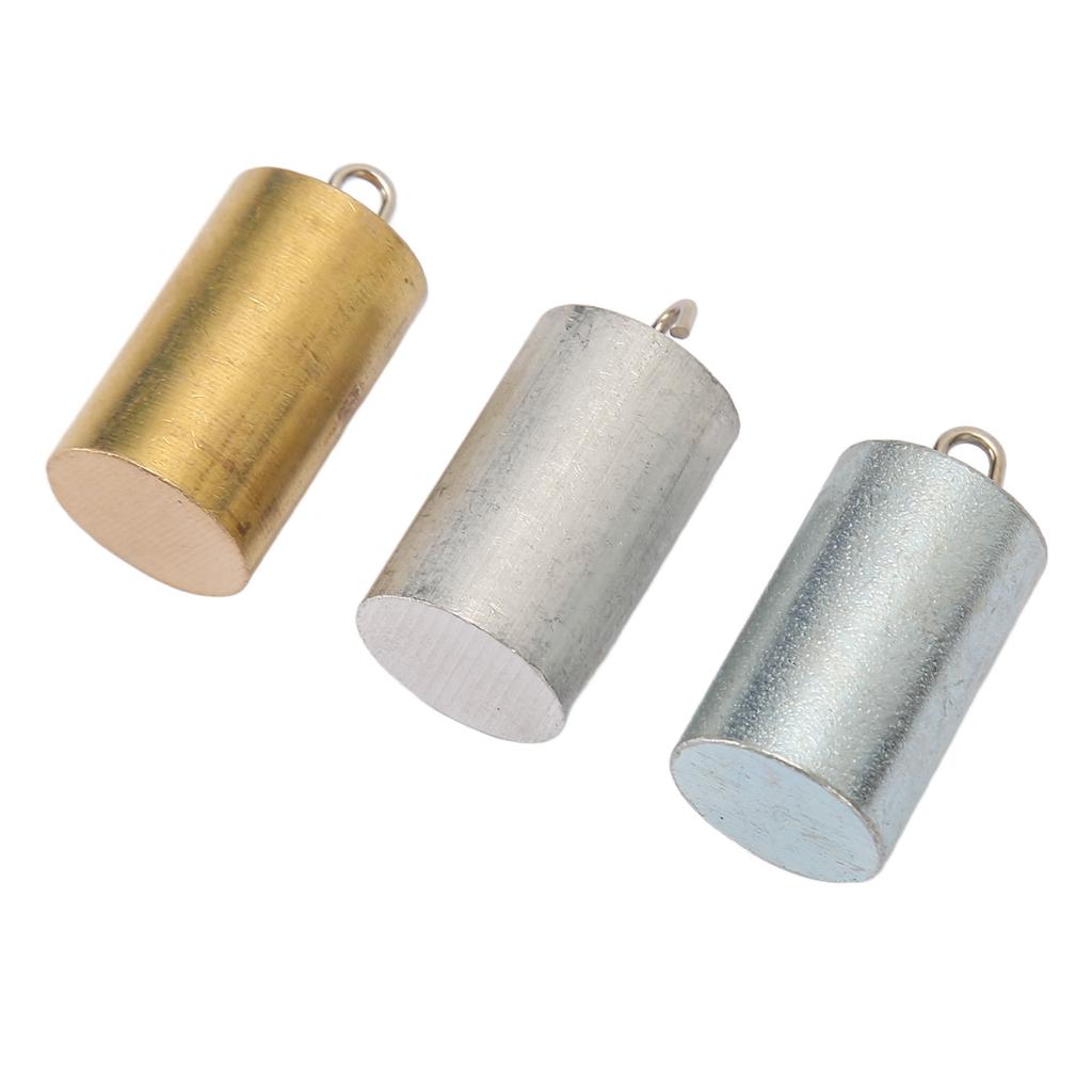 3Pcs Metal Density Blocks Copper Iron Aluminium Cylinder Style Metal Cylinders Set for Density Investigation Experiment