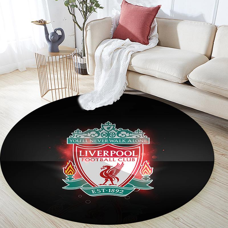 Liverpool Football Club2 Runde Teppich, Teppich für Wohnzimmer Schlafzimmer Sofa Spielzimmer Dekor, Rutschfeste Bodenmatte