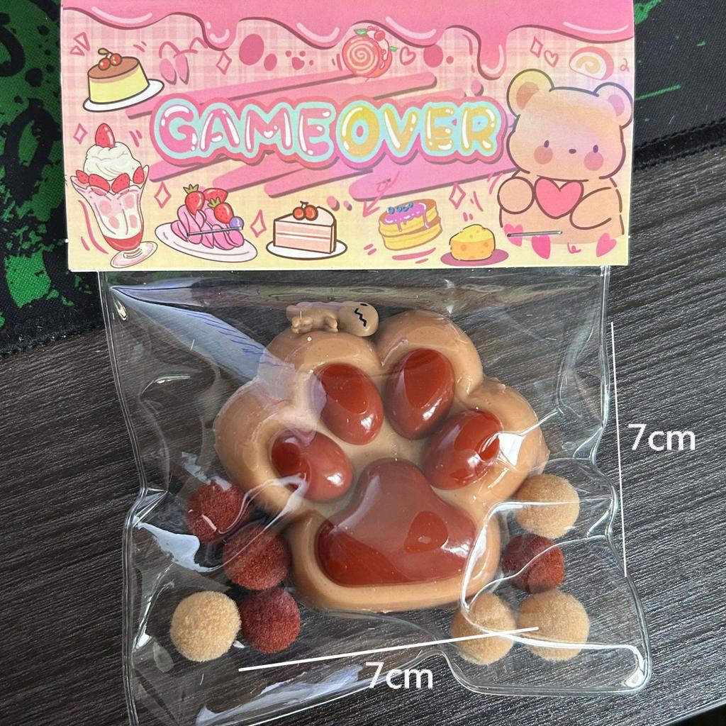 Ease Cat Paw Fruit Strawberry Pineapple Plush Rubber Massage Pad Stress Ease Hand And Foot Relaxation Toy Gift