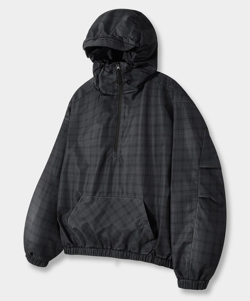 Dimitri Black Essential Check Hooded Anorak_2 Color
