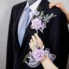 Korsagenblumen Boutonnieren für Hochzeit, Abschlussbälle, Jubiläen, Zeremonien und Strandpartys Weiche künstliche Blumen