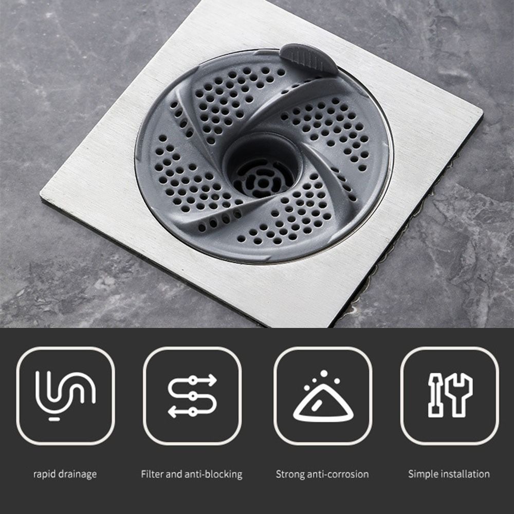 3pcs Hygienic Vortex Floor Drain Rotating Bug Proof Drain Cover Anti-Clogging Mesh Design Anti-Clogging Filter Bathroom